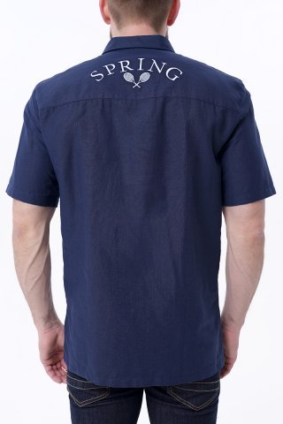 Рубашка мужская BMS0185-0324 `Bikkembergs` синий