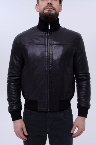 Куртка кожаная мужская PBML0001-KP001-0124 `Bikkembergs` черный