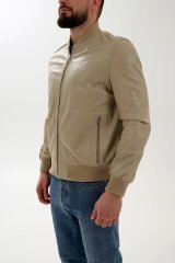 Куртка кожаная мужская ZO11-6800-0423 `Ice Play` бежевый