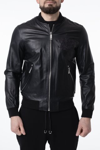 Куртка кожаная мужская RMP23022GB-0223 `John Richmond` черный